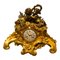 Horloge de Cheminée Antique Style Louis XV en Bronze Doré, France 1