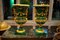 Urne monumentali vintage in malachite con montaggio in bronzo dorato, set di 2, Immagine 2