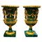 Vintage Monumental Gilt Bronze-Mounted Malachite Urns, Set of 2, Image 1