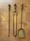 Antique Victorian Gothic Fire Companion Set in Brass, 1800s, Set of 3 3