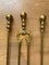 Antique Victorian Gothic Fire Companion Set in Brass, 1800s, Set of 3 11