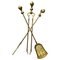 Victorian Gothic Ball and Eagle Claw Motif Fire Companion Set in Brass, Set of 3, Image 1