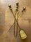Victorian Gothic Ball and Eagle Claw Motif Fire Companion Set in Brass, Set of 3 2