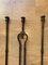 Victorian Gothic Fire Companion Set in Iron, 1800s, Set of 3 11