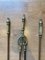 Victorian Gothic Fire Companion Set in Brass, 1800s, Set of 3 9