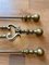Victorian Gothic Fire Companion Set in Brass, 1800s, Set of 3 10