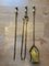 Victorian Gothic Fire Companion Set in Brass, 1800s, Set of 3 3