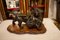 Japanese Meiji Bronze Tiger and Antelope on Hardwood Base 2