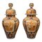 19th Century Japanese Imari Lidded Ginger Jars, Set of 2 1