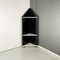 Modern Italian Black Lacquered and White Wood Angular Bookcase, 1980s 2