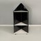 Modern Italian Black Lacquered and White Wood Angular Bookcase, 1980s 3