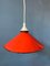 Small Vintage Red Metal Hanging Lamp, 1970s 7