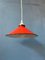 Small Vintage Red Metal Hanging Lamp, 1970s 1