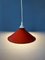 Small Vintage Red Metal Hanging Lamp, 1970s 3