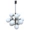 Metall Sputnik Lampe mit 12 weißen Opalin Tropfen von Kaiser Idell / Kaiser Leuchten, 1960er 1