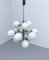 Metall Sputnik Lampe mit 12 weißen Opalin Tropfen von Kaiser Idell / Kaiser Leuchten, 1960er 2