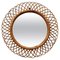 Rattan and Bamboo Wall Mirror by Franco Albini, Italy, 1960s 1