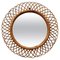 Rattan and Bamboo Wall Mirror by Franco Albini, Italy, 1960s, Image 1