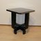 Table d'Appoint Art Déco à 4 Pieds en Laque Noire et Métal, France, 1930s 7