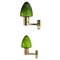 Scandinavian Brass Sconces with Green Globes by Hans Agne Jakobsson, 1950s, Set of 2 2