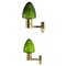 Scandinavian Brass Sconces with Green Globes by Hans Agne Jakobsson, 1950s, Set of 2, Image 2