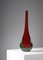 Italienische Vase aus rotem Muranoglas, 1960er 2