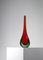 Italienische Vase aus rotem Muranoglas, 1960er 7