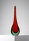 Italienische Vase aus rotem Muranoglas, 1960er 4