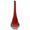 Italienische Vase aus rotem Muranoglas, 1960er 1