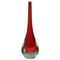 Jarrón italiano de cristal de Murano rojo, años 60, Imagen 1