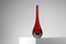 Italienische Vase aus rotem Muranoglas, 1960er 6