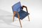 French Armchair with Compass Legs in the Style of Roger Landault, 1950s, Image 8