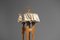 French Oak and Ceramic Table Lamp by Guillerme et Chambron, 1950s, Image 7