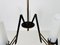 Lámpara de araña italiana de tres brazos de latón y vidrio opalino, años 60, Imagen 8