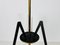 Italian 3-Arm Chandelier in Brass and Opaline Glass, 1960s, Image 10