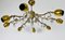Lámpara de araña Sputnik austriaca de ocho brazos de latón de Lobmeyr, años 60, Imagen 4