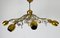 Lámpara de araña Sputnik austriaca de ocho brazos de latón de Lobmeyr, años 60, Imagen 6