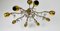 Lámpara de araña Sputnik austriaca de ocho brazos de latón de Lobmeyr, años 60, Imagen 3