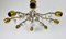 Lámpara de araña Sputnik austriaca de ocho brazos de latón de Lobmeyr, años 60, Imagen 2