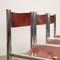 Vintage Esszimmerstühle aus Leder & Stahl, 1970er, 3er Set 4
