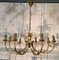 Brushed Metal Chandelier by Maison Charles, 1970s 4