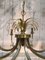 Lámpara de araña de metal cepillado de Maison Charles, años 70, Imagen 10