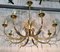 Brushed Metal Chandelier by Maison Charles, 1970s 1