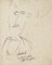 Antonio Vangelli, Male Figure, Black China Ink Drawing, 20th Century 1