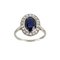 Gold Ring with Sapphire and Diamonds, Image 1