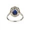 Gold Ring with Sapphire and Diamonds 5