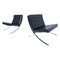 Barcelona Chairs in Black Leather by Ludwig Mies van der Rohe for Knoll, 1960s, Set of 2, Image 1