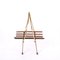 Mid-Century Italian Enameled Metal, Teak and Brass Magazine Rack, 1960s, Image 4