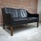 Vintage Scandinavian Black Leather Sofa by Børge Mogensen 4