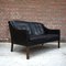 Vintage Scandinavian Black Leather Sofa by Børge Mogensen 6